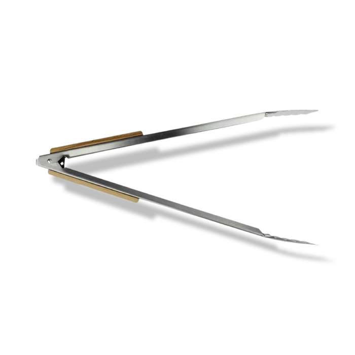 BBQ TONGS WOODEN HANDLE 40CM