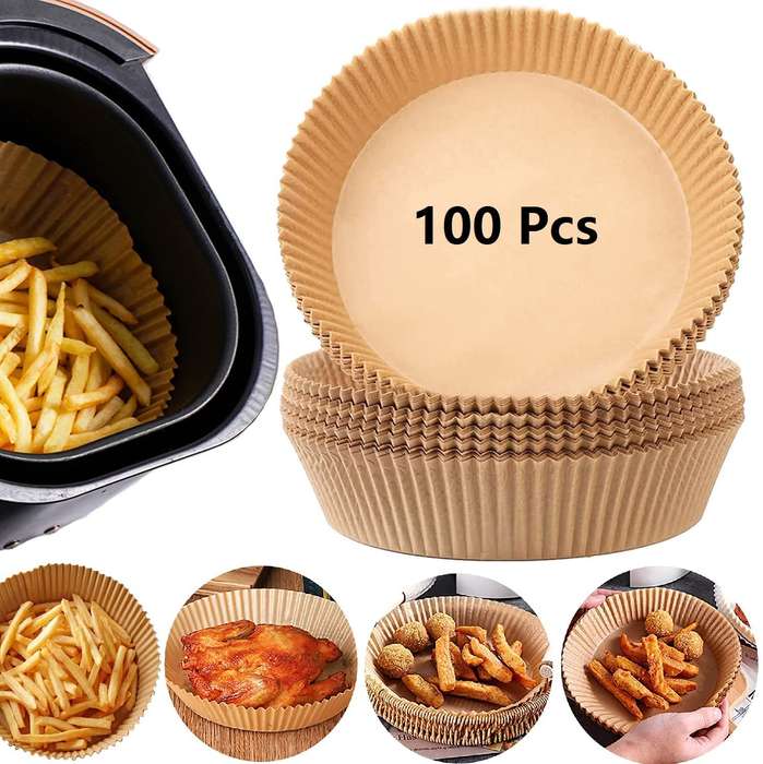 Box Of 100 Air Fryer Disposable Paper Liner 160mm