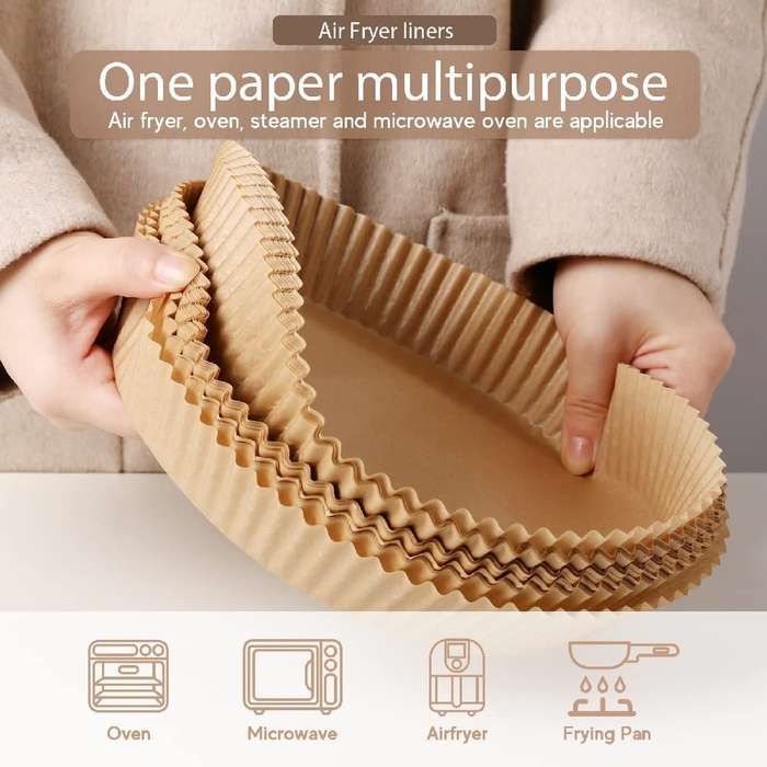 Box Of 50 Air Fryer Large Disposable Paper Liner 200mm
