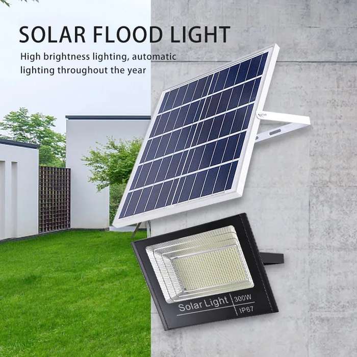 20w Led Solar Flood Lamp With Solar Panel & Smart Remote