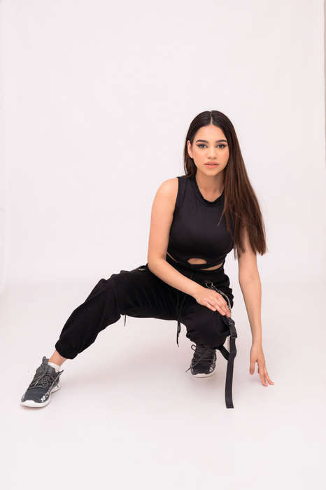 Denny Drawstring Cargo Sweatpants For Women With Chain