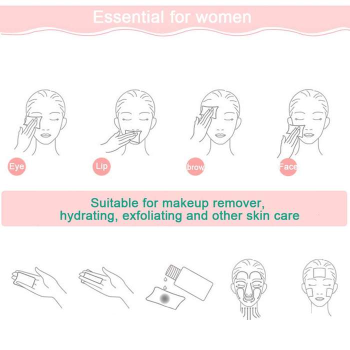 Makeup Remover Facial Cotton Pads 3 Ply Box Of 100 Incl Plastic Container Case