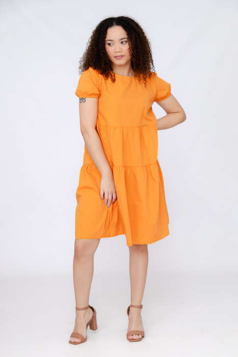 Pop Tiered Short Sleeve Casual Dress