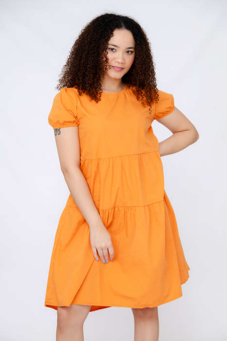 Pop Tiered Short Sleeve Casual Dress