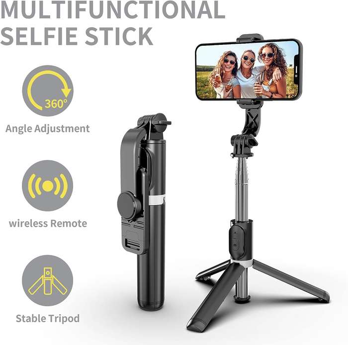 Selfie Stick Tripod With Bluetooth Remote