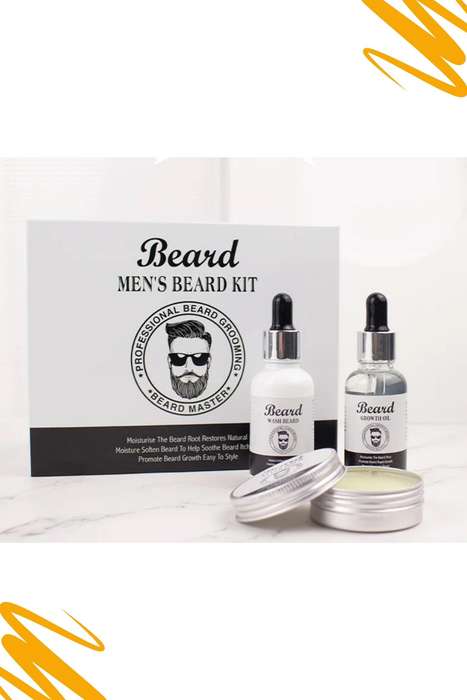 3 Piece Men's Beard Grooming Kit Value Gift Set