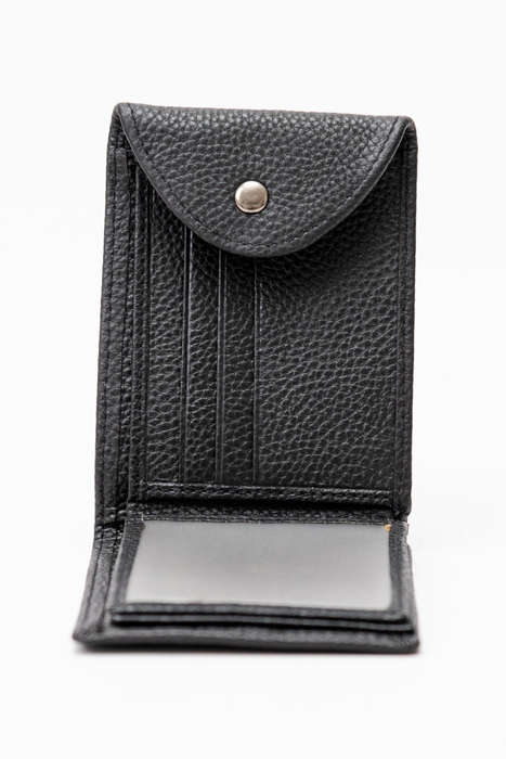 Camel Mountain Genuine Leather Business Wallet Black