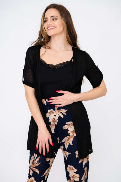 Ladies Cardigan Short Sleeve Lightweight Sweater