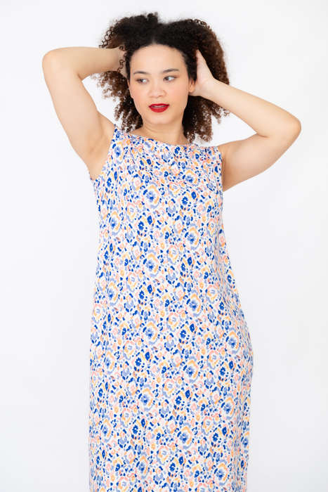 Teagan Floral Printed Sleeveless Maxi Dress With Pockets