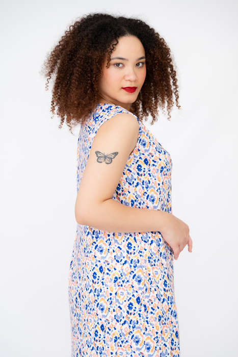 Teagan Floral Printed Sleeveless Maxi Dress With Pockets