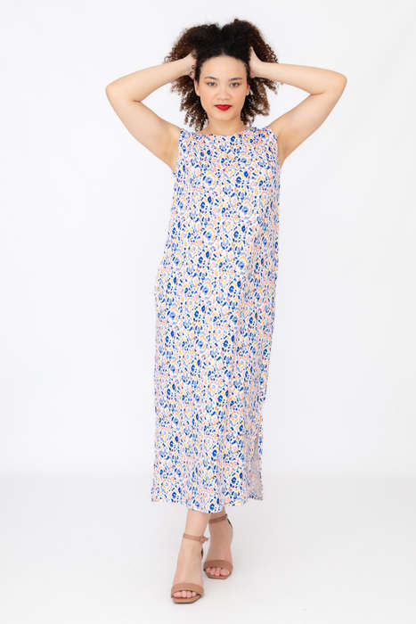 Teagan Floral Printed Sleeveless Maxi Dress With Pockets