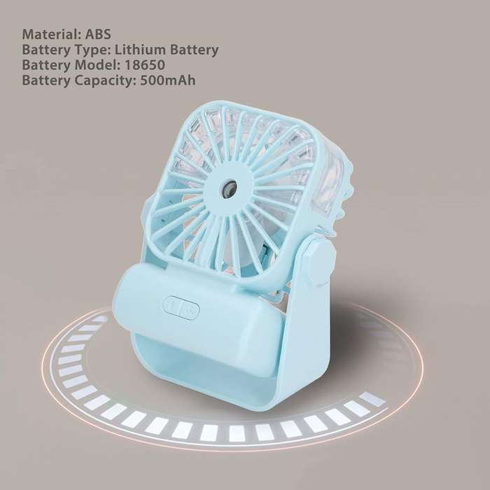 Rechargeable 360 Degree Rotatable Desk Mini Humidifier Handheld Mist Cooling Fan