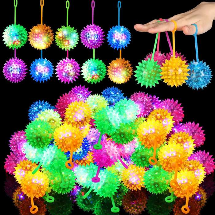 4 Pack Sound Making Soft Squishy Puffer Spiky Ball