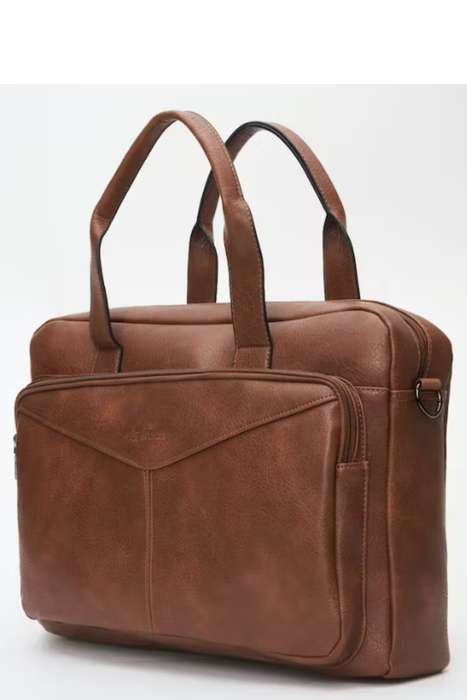 Camel Mountain Leather Luxury Laptop Bag