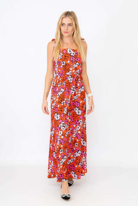 Elsa Floral Printed Strappy Maxi Summer Dress