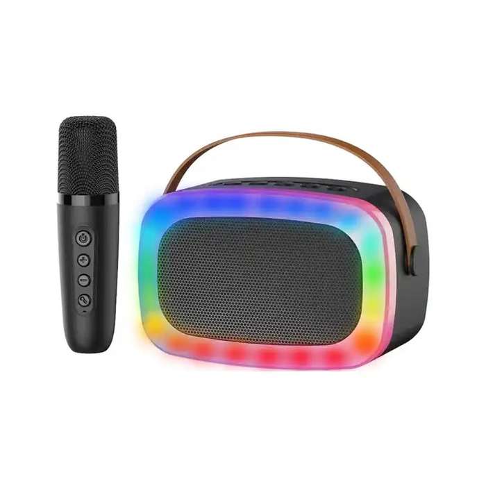 Rechargeable Mini Portable Wireless Bluetooth Speaker With Karaoke Microphone RGB Light