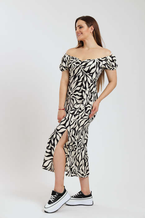 Michaela Printed Midaxi Airflow Slitted Dress