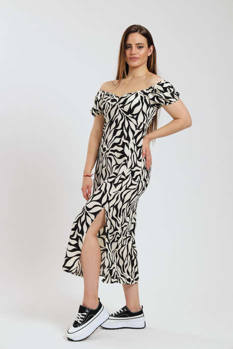 Michaela Printed Midaxi Airflow Slitted Dress