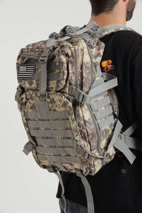 Senza 45L Heavy Duty Military Tactical Army Backpack With Multiple Compartments Camo Print