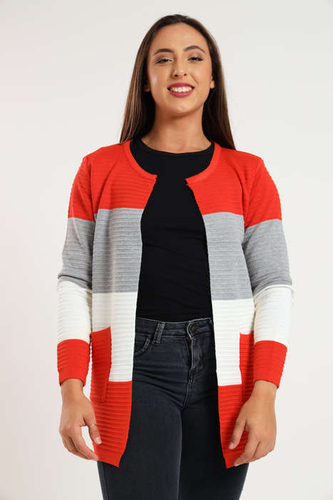 Kori Striped Long Sleeve Cardigan Jersey