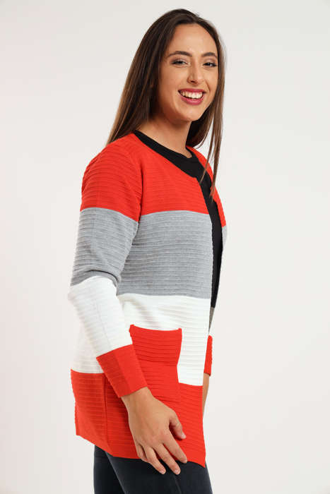 Kori Striped Long Sleeve Cardigan Jersey