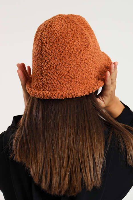 Ladies Panama Winter Fluffy Fur Knitted Bucket Hat