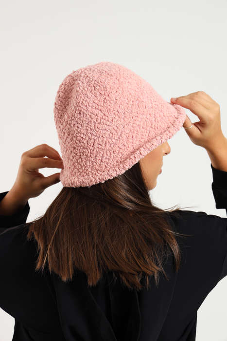 Ladies Panama Winter Fluffy Fur Knitted Bucket Hat