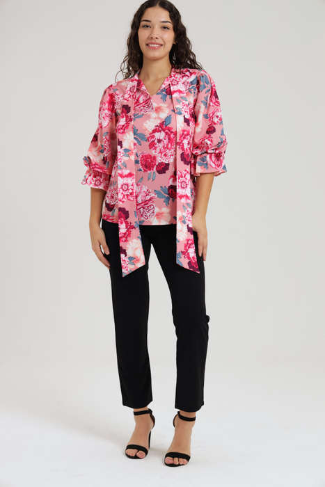 Alexa Floral Shirt &amp; Pants Modern Office Set