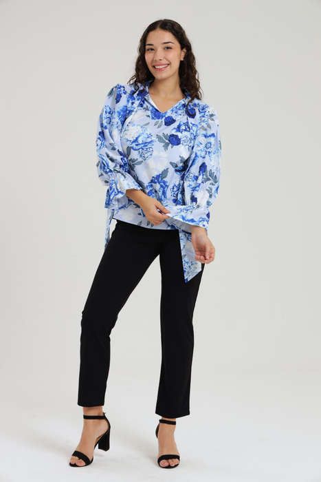 Alexa Floral Shirt &amp; Pants Modern Office Set