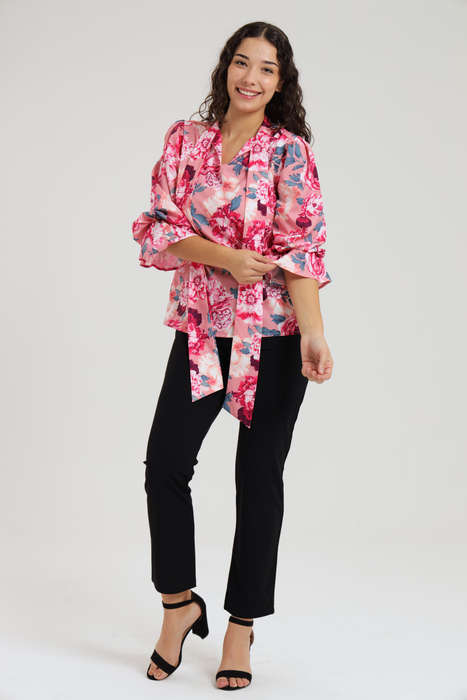 Alexa Floral Shirt &amp; Pants Modern Office Set