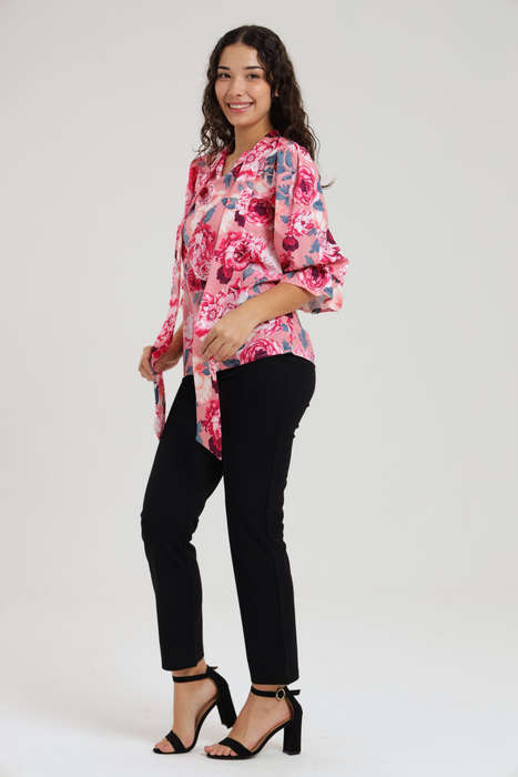 Alexa Floral Shirt &amp; Pants Modern Office Set