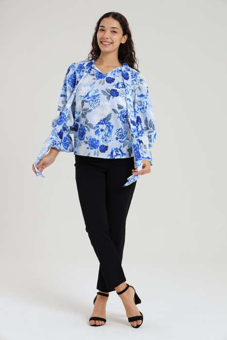 Alexa Floral Shirt &amp; Pants Modern Office Set
