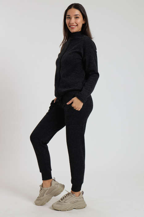 Ladies Italian Ribbed 2 Piece Tracksuit Set With Pockets