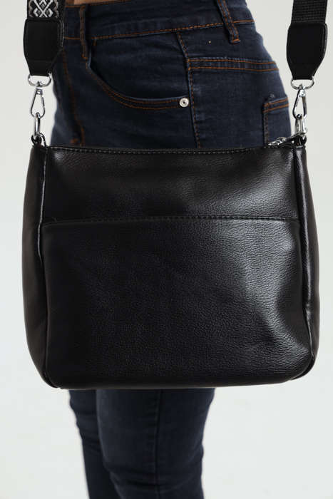 Chloe Crossbody Wide Strap Handbag Sling Bag With Chain Detail