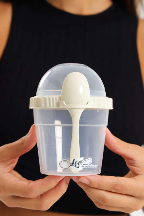 Senza® Reusable On The Go Breakfast Cup With Spoon Set BPA Free 500ml