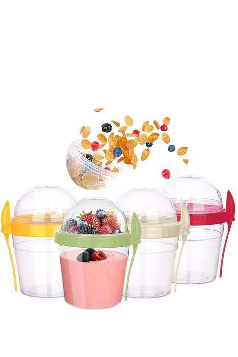 Senza® Reusable On The Go Breakfast Cup With Spoon Set BPA Free 500ml