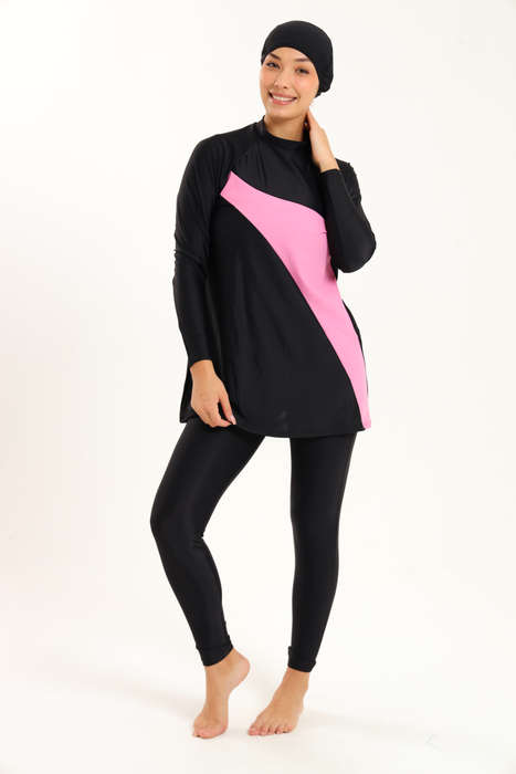 Senza® Ladies Maya Full Body Modest High Neck Burkini Swimsuit With With Cap