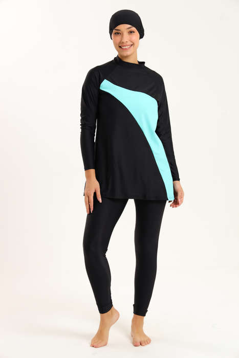 Senza® Ladies Maya Full Body Modest High Neck Burkini Swimsuit With With Cap