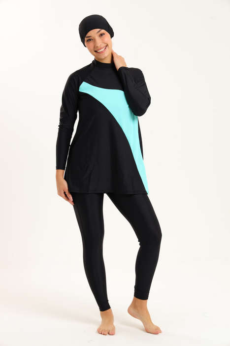 Senza® Ladies Maya Full Body Modest High Neck Burkini Swimsuit With With Cap
