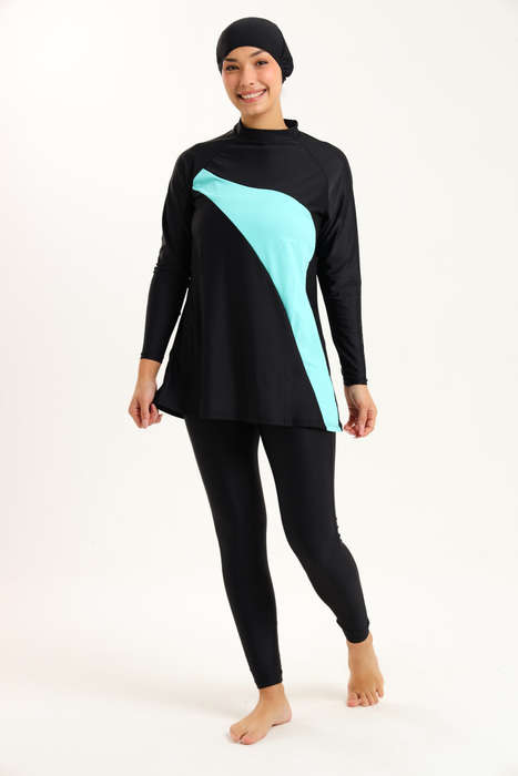 Senza® Ladies Maya Full Body Modest High Neck Burkini Swimsuit With With Cap