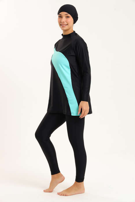 Senza® Ladies Maya Full Body Modest High Neck Burkini Swimsuit With With Cap