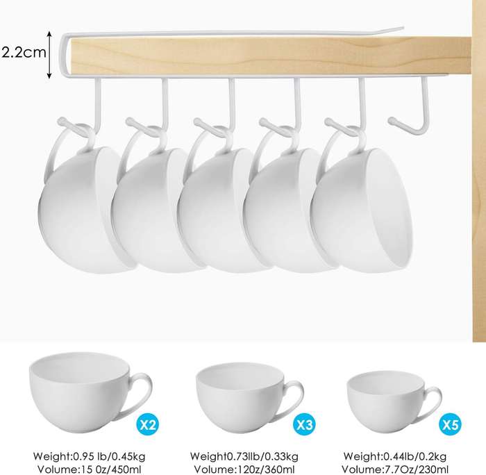 Senza Under Cabinet Universal Mug Hook