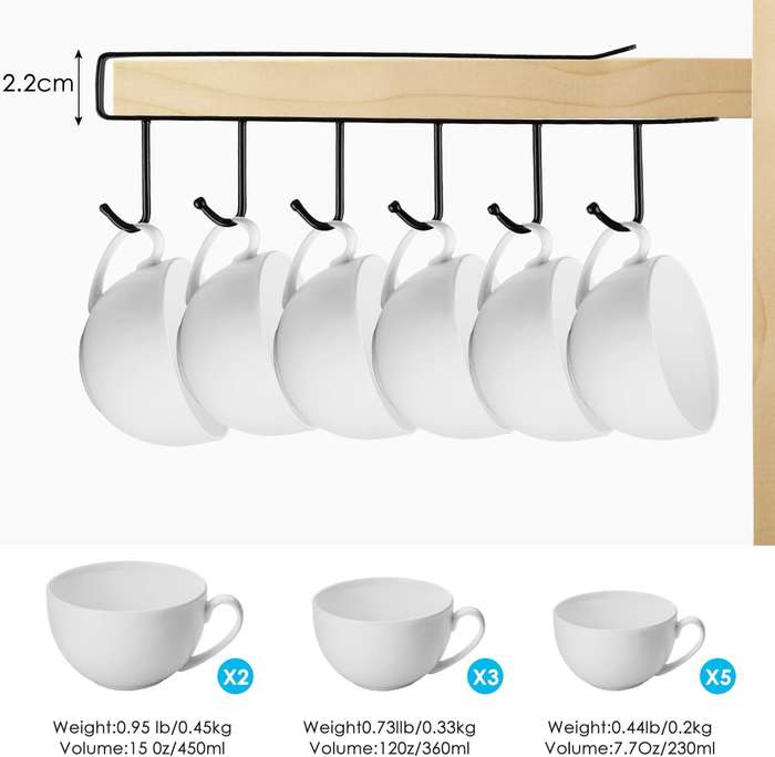 Senza Under Cabinet Universal Mug Hook