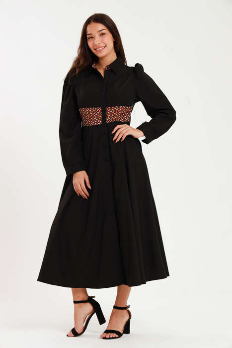 Tanya Ankle Length Long Sleeve Button Down Shirt Dress (Size M to 4XL)