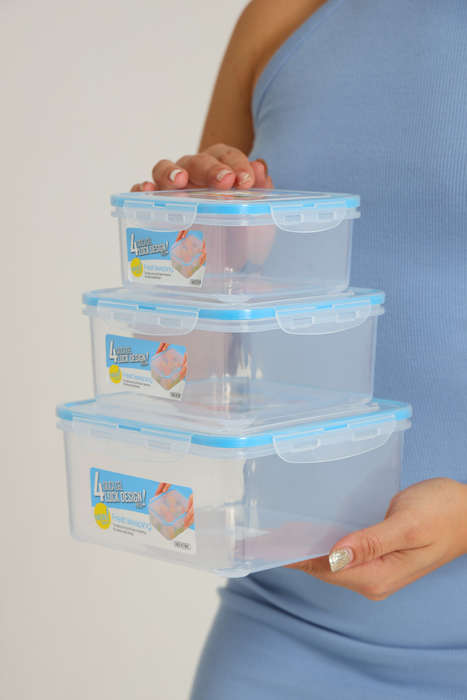 Senza® 3pc Clip Food Storage Lunchbox Containers BPA Free