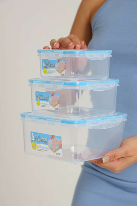 Senza® 3pc Clip Food Storage Lunchbox Containers BPA Free