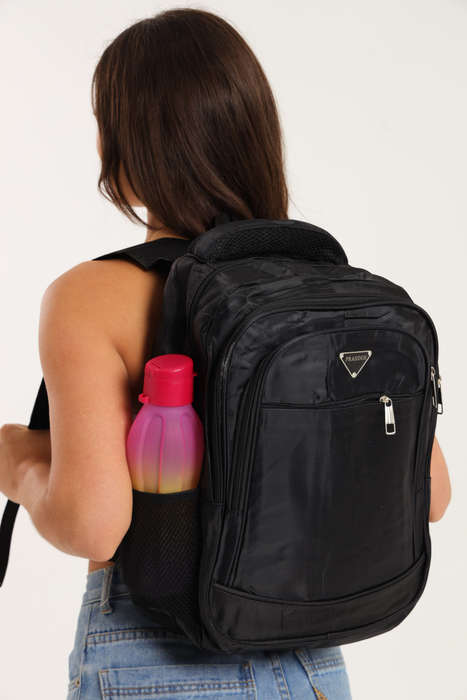 PRASDOS Kids Black School Bag With Multiple Compartments 400mm X 300mm