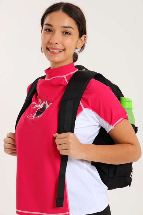 Powerland Laptop Backpack Black School Bag With Multiple Compartments &amp; Free Water Bottle