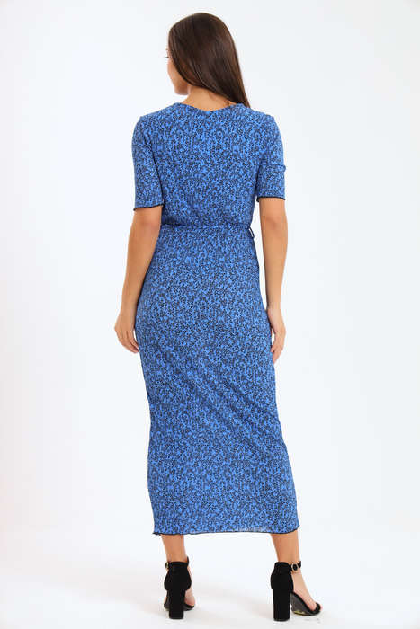 Ladies Blue Bloom Bodycon Dress
