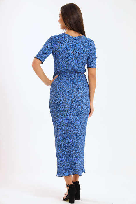 Ladies Blue Bloom Bodycon Dress
